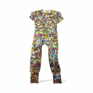 Luxe Vibrant Stitch inspired Graphic Kids bamboo Footie